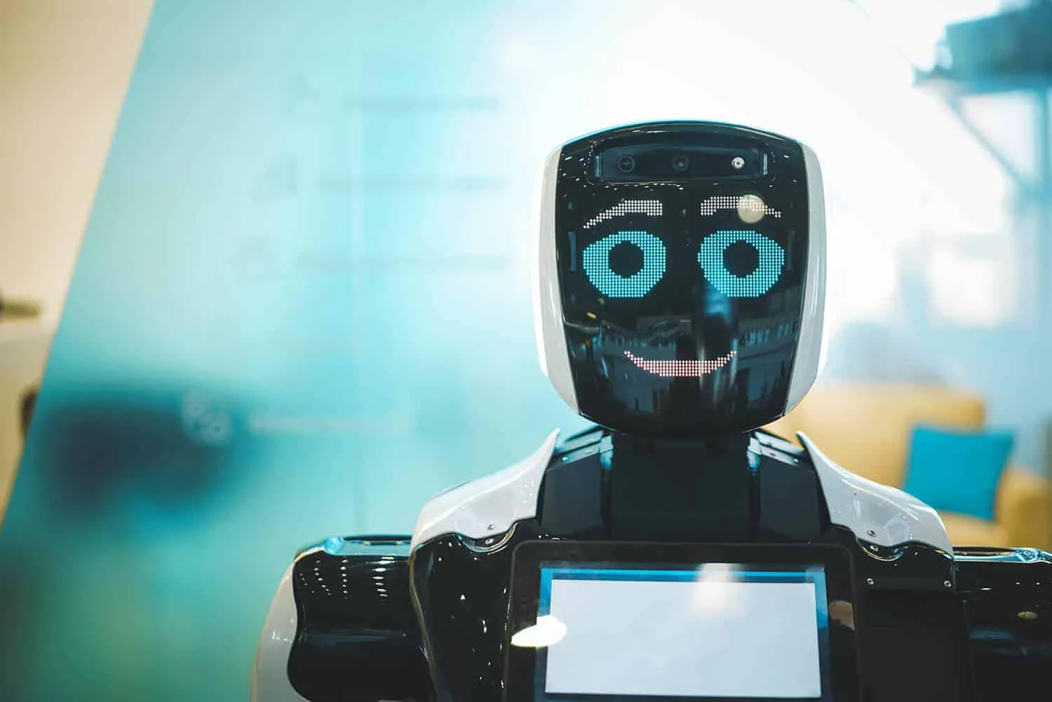 Robot med digitalt ansikte