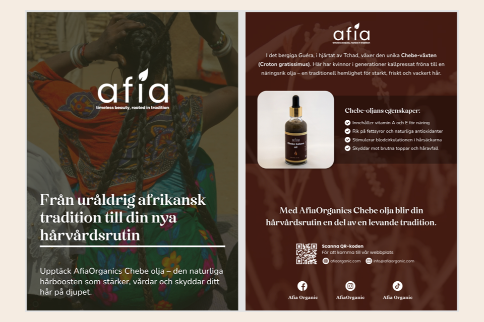 Afia Organics varumärke och e-handel med produkter, råvaror och berättelsen om kvinnokooperativet