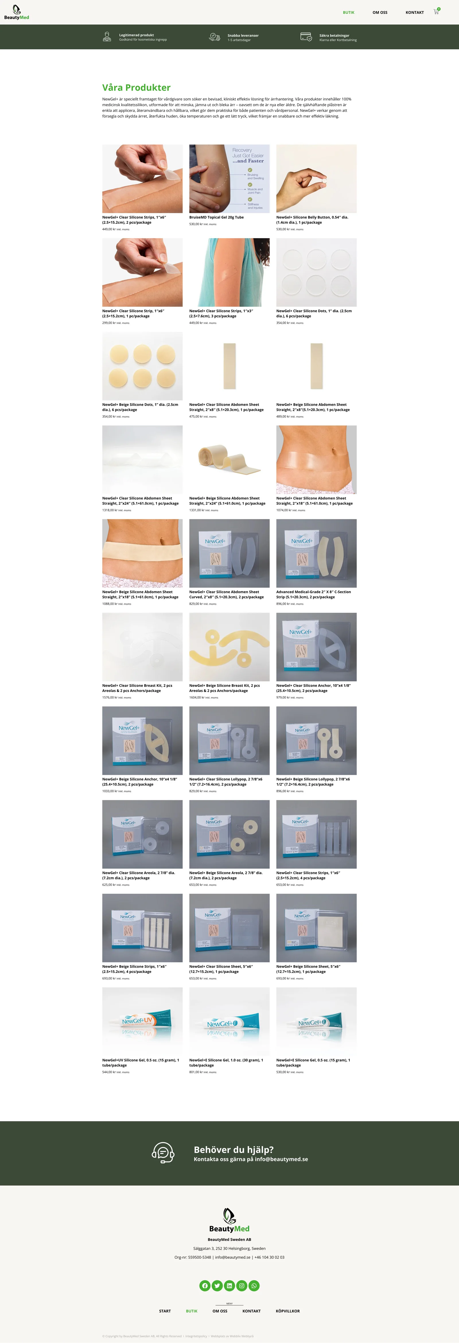BeautyMeds WooCommerce-butik med ett omfattande produktsortiment