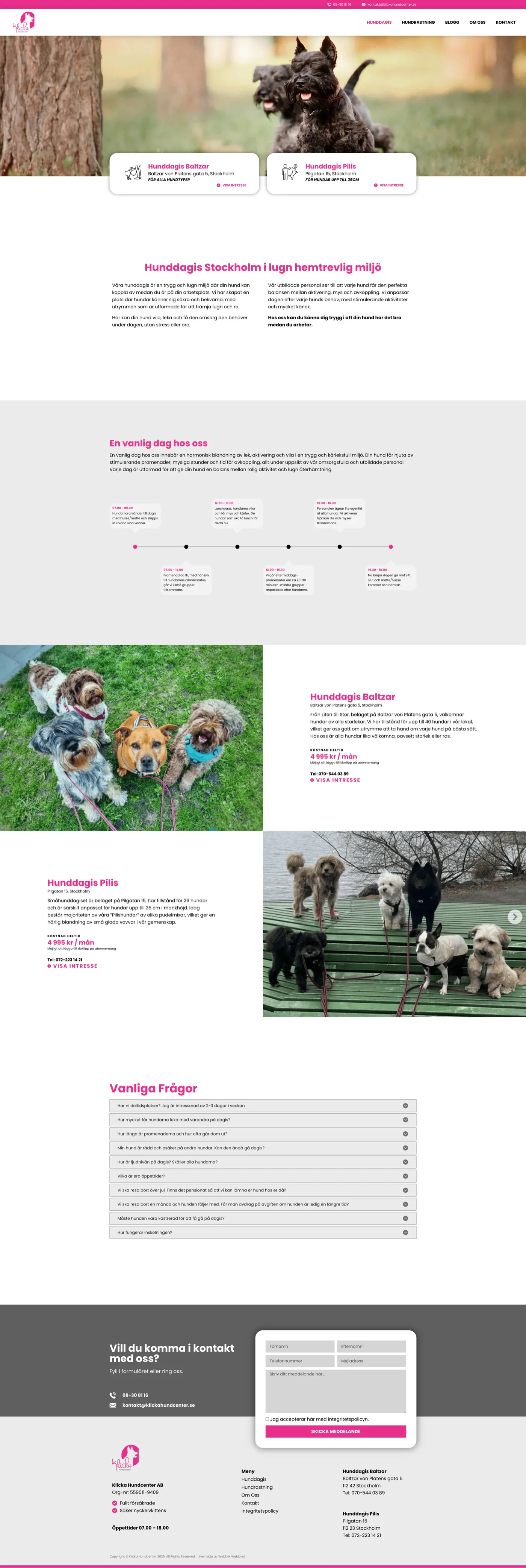 Klicka Hundcenters sida för hunddagis