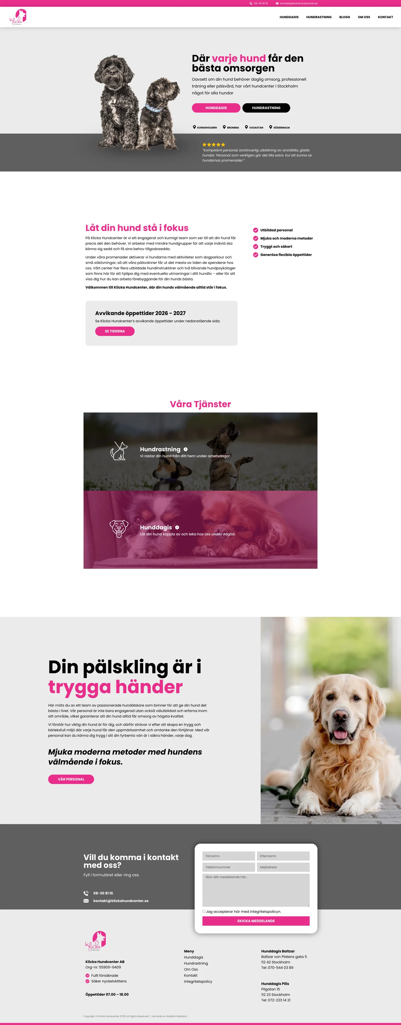 Klicka Hundcenters startsida